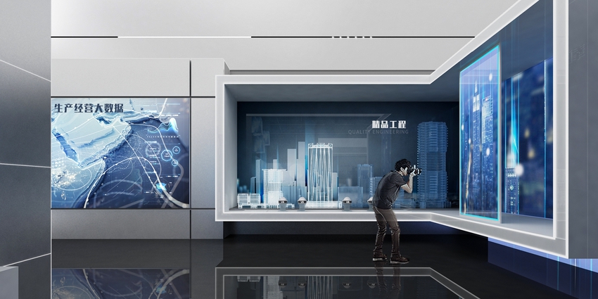 图片[3] - 现代科技风格展厅设计效果图 黑白灰性冷淡简约风格 - 展示酷